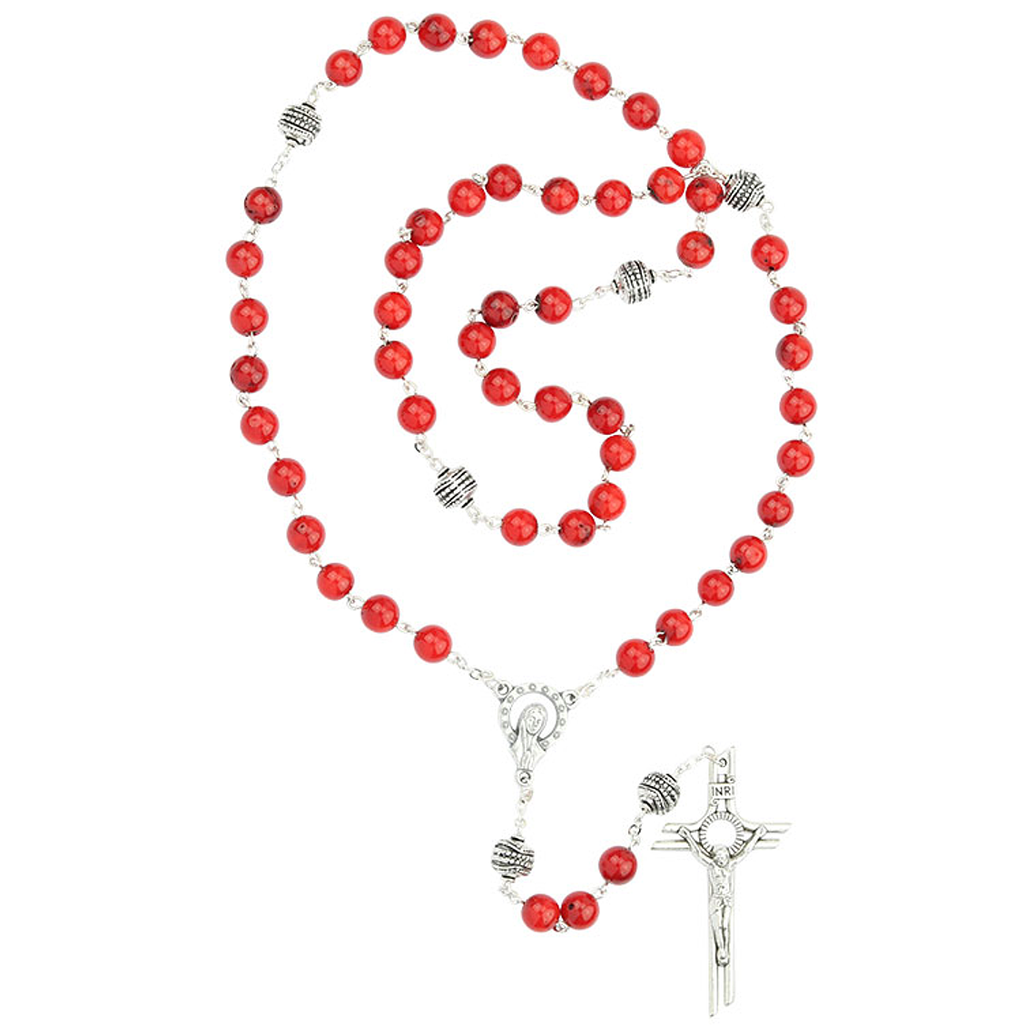 Coral Stone Rosary 1