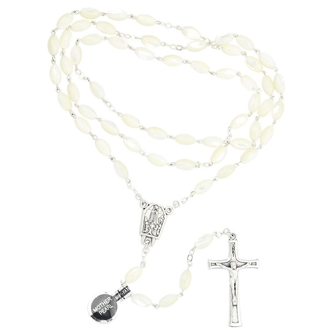 Mother of pearl oval rosary 1
