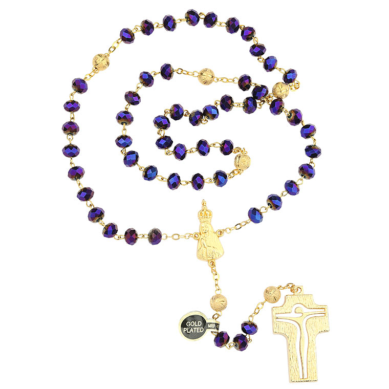 Terço de Fátima dourado 3