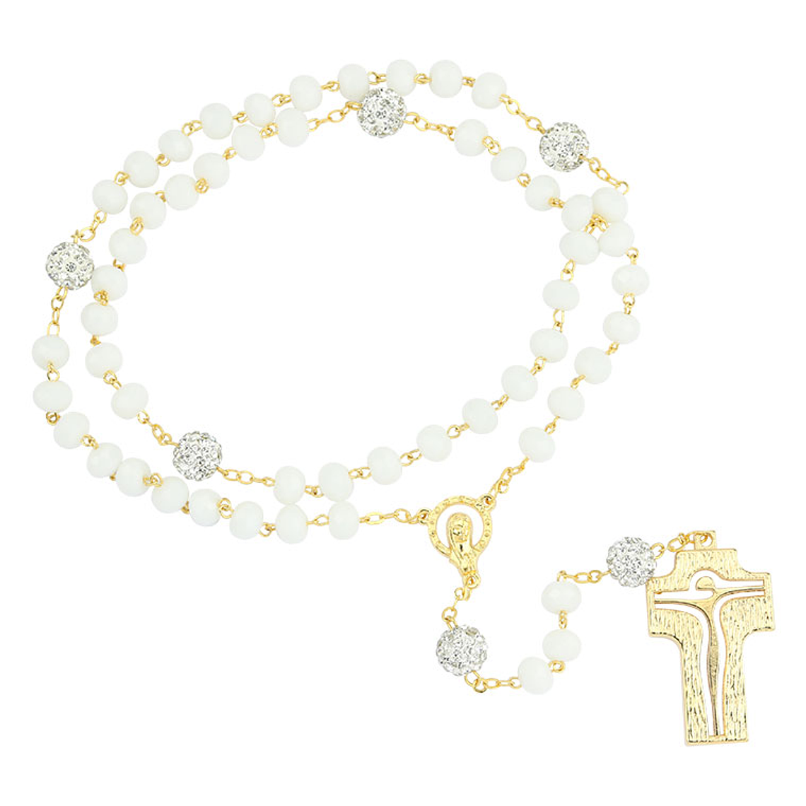 Terço dourado de cristal 1