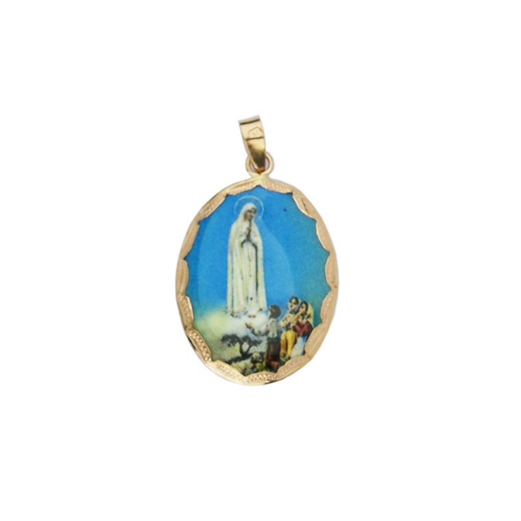 Fatima Medal colored in 19.2 carat gold  1