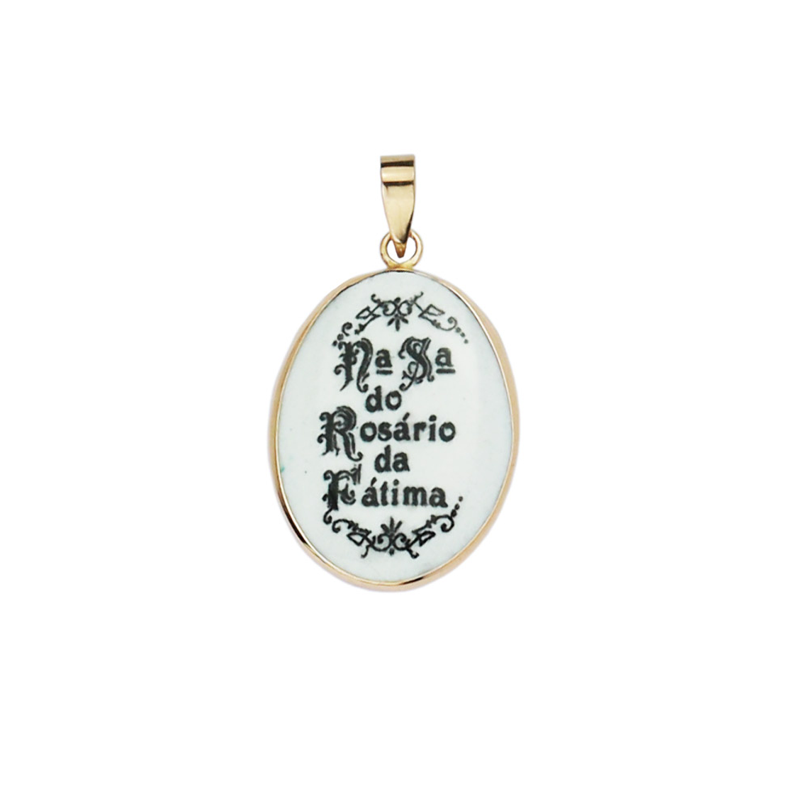 Fatima Medal colored in 19.2 carat gold  2