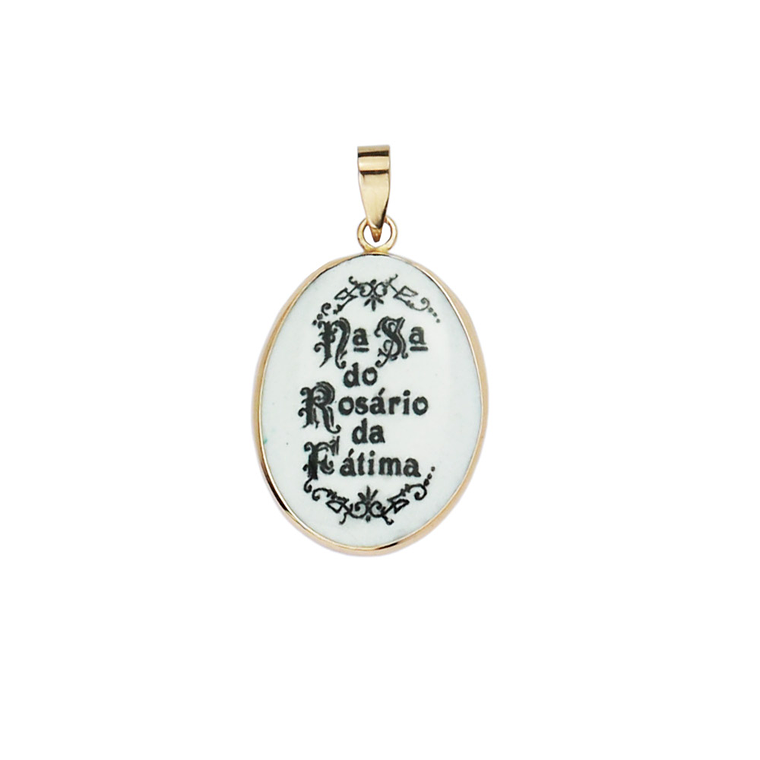 Fatima Medal colored in 19.2 carat gold  2