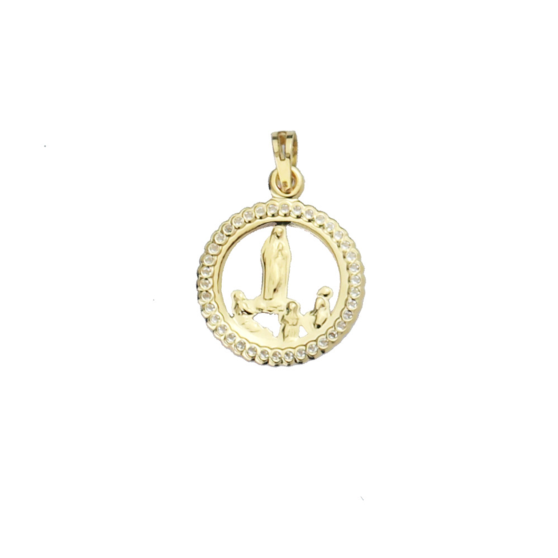 Fátima medal with zirconia in 19.2 carat gold 1