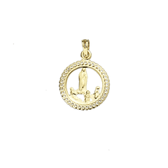 Medalha de Fátima com zircônias em ouro de 19,2 quilates