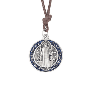 Adjustable zamac Saint Benedict necklace
