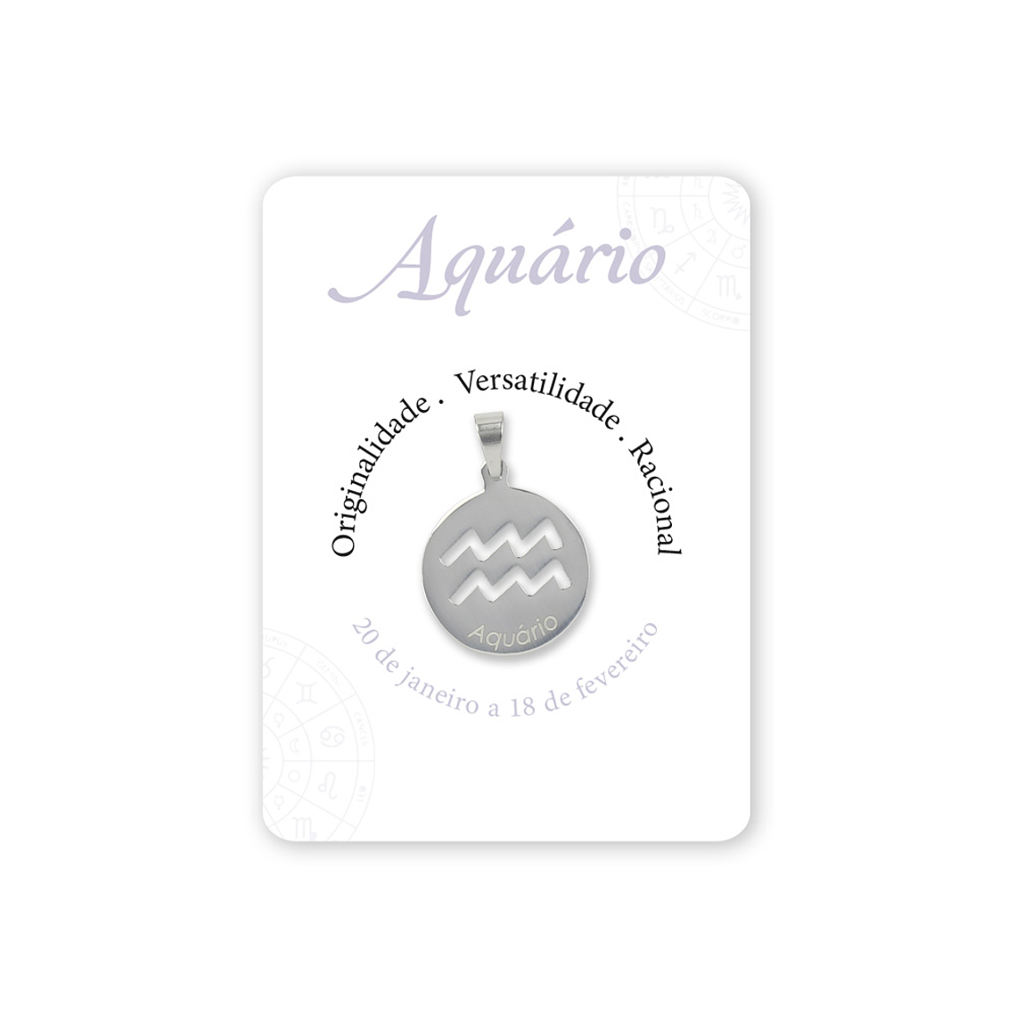 Medaglia argentata del segno Acquario 1