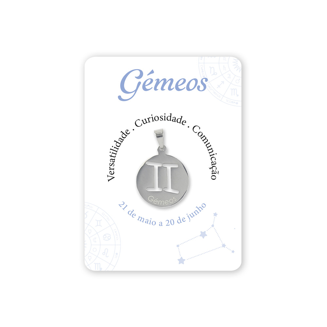 Médaille argentée du signe Gémeaux 1