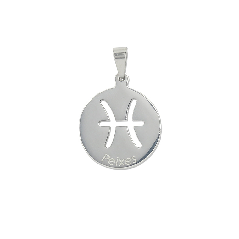 Médaille argentée du signe Poissons 2