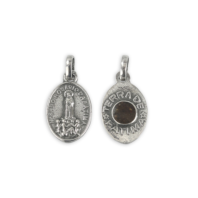 Oval medal with soil of Fatima - 925 Silver 1