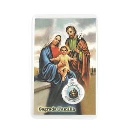 Cartão com oração Sagrada Familia