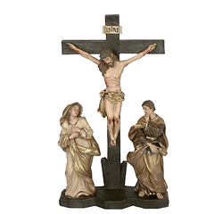 Cristo con María y San Juan Evangelista 30 cm