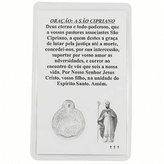 Cartão com oração a São Cipriano