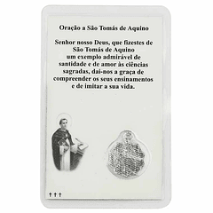 Tarjeta con oración a Santo Tomás de Aquino