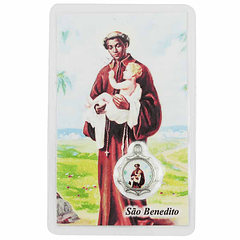 Prayer card to Saint Benedict