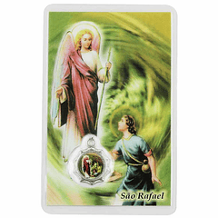 Cartão com oração a São Rafael