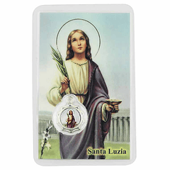 Cartão com oração a Santa Luzia