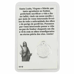Tarjeta con oración a Santa Lucía