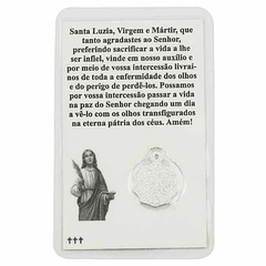 Cartão com oração a Santa Luzia