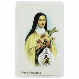 Cartão com oração a Santa Teresinha