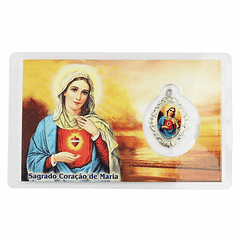 Biglietto con preghiera del Sacro Cuore di Maria