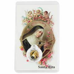 Carte avec prière à Sainte Rita