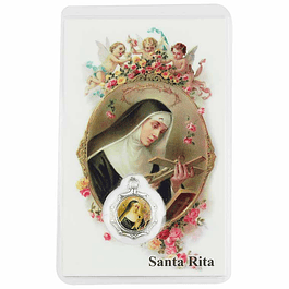 Cartão com oração a Santa Rita