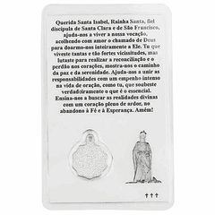 Cartão com oração a Santa Isabel