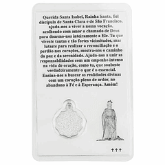 Tarjeta con oración a santa Isabel