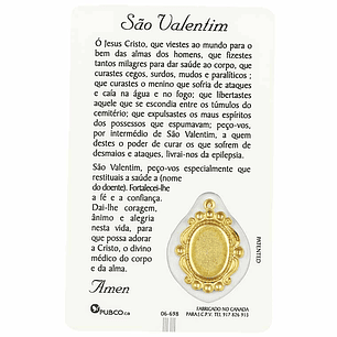 St. Valentine's prayer card