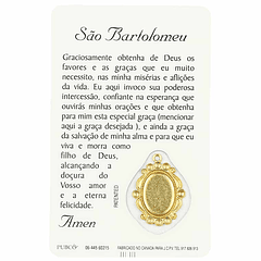 Saint Bartholomew prayer card