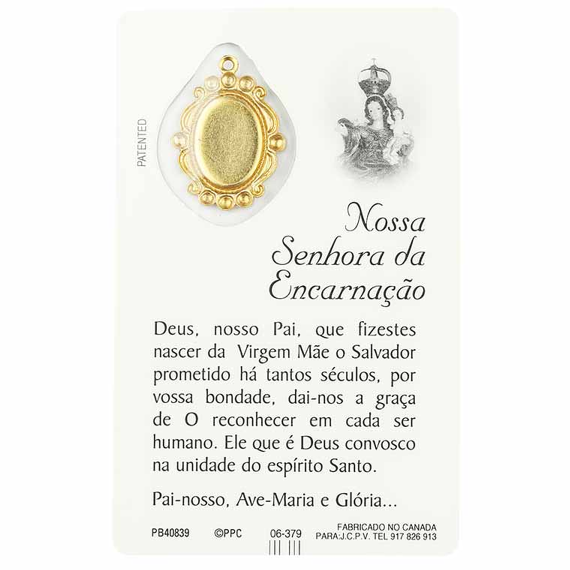 Carte de prière de Notre-Dame de l'Incarnation 2