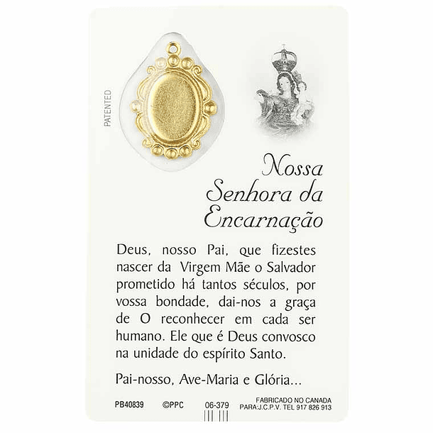 Tarjeta de oración de Nuestra Señora de la Encarnación 2