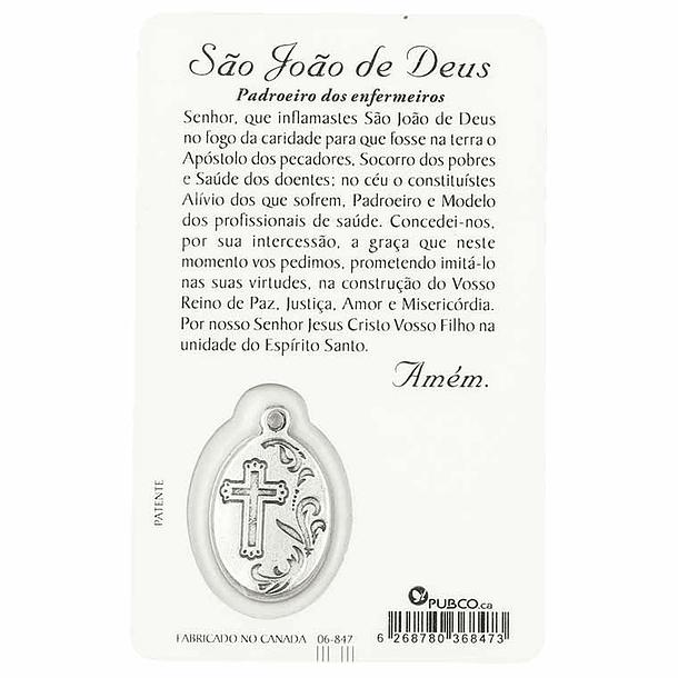 Prayer card of Saint John of God 2