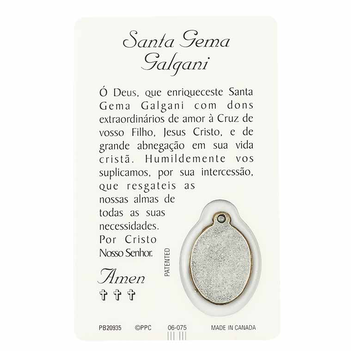 Prayer card of Saint Gemma 2