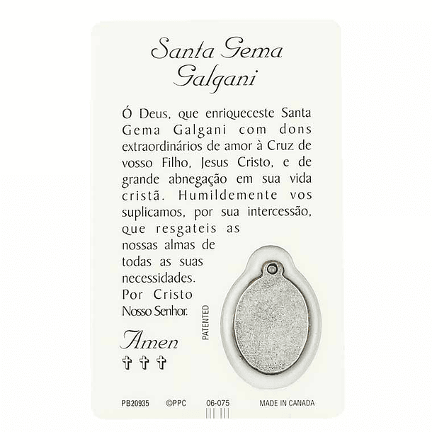 Tarjeta de Santa Gema 2