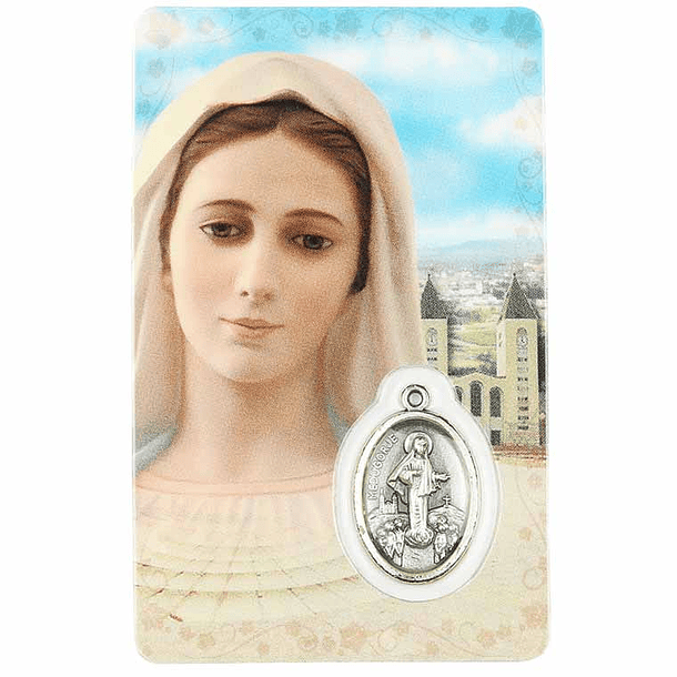 Tarjeta de oración de Nuestra Señora de la Paz. 1