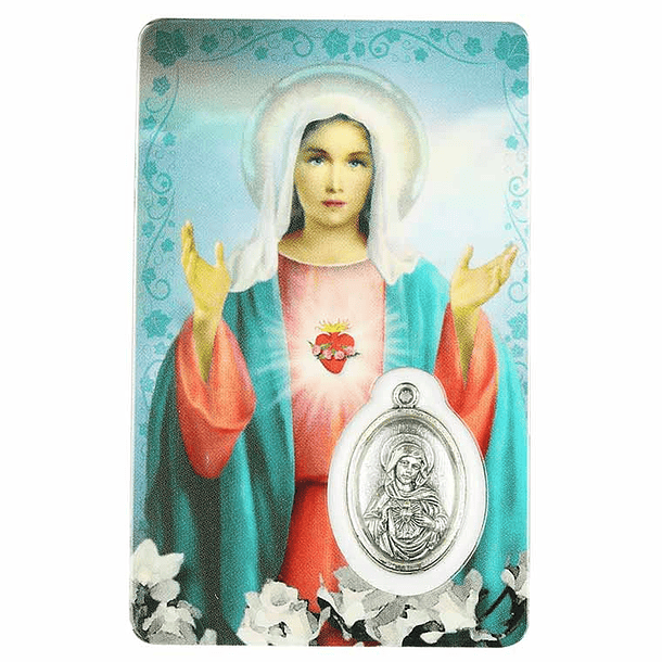 Carte avec prière du Sacré-Cœur de Marie 1