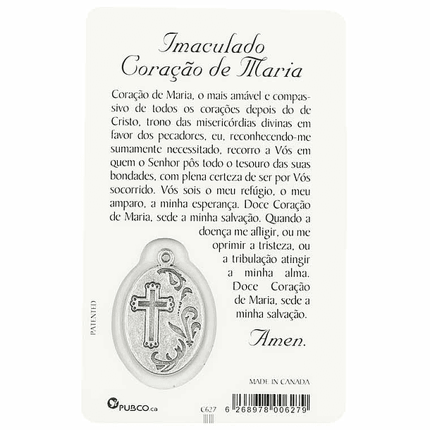 Carte avec prière du Sacré-Cœur de Marie 2
