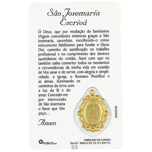 Pagela de São Josemaría Escrivá 2