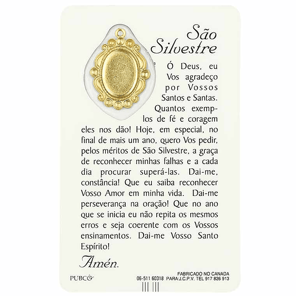 Prayer card of Saint Sylvester 2