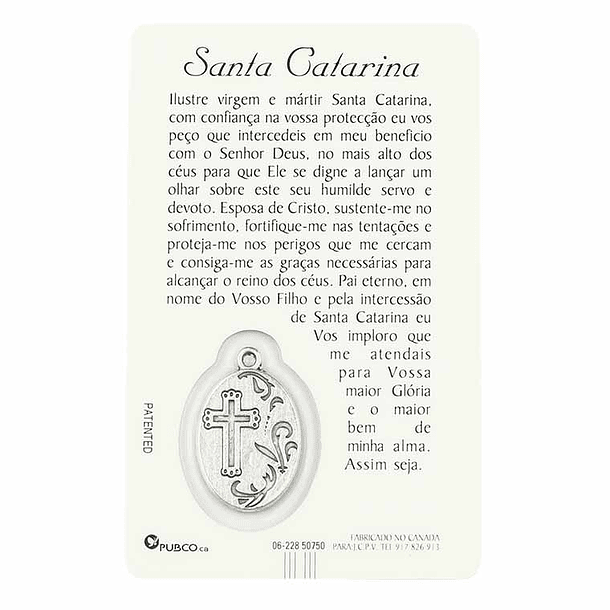 Carte avec prière de Sainte Catarina 2