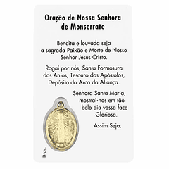 Tarjeta de oración de Nuestra Señora de Monserrate