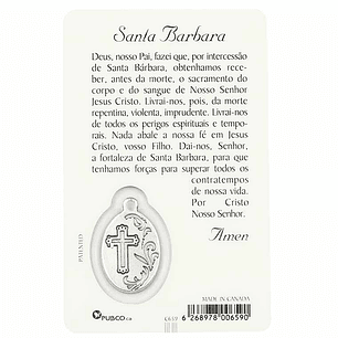 Prayer card of Saint Barbara