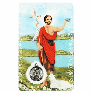 Tarjeta religiosa de San Juan Bautista