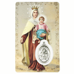 Biglietto di preghiera della Madonna del Monte Carmelo