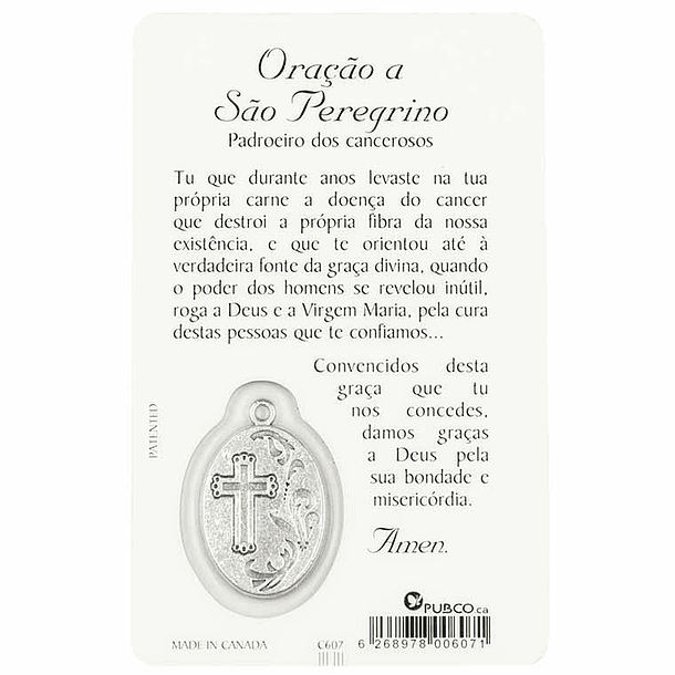 Prayer card of Saint Peregrine 2