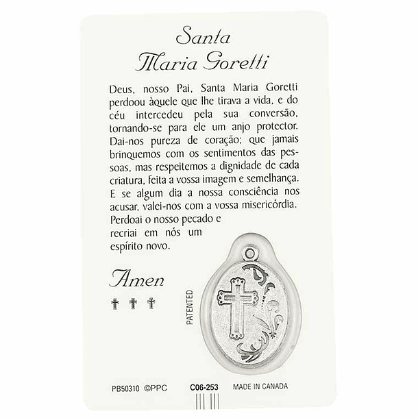 Tarjeta de Santa María Goretti 2