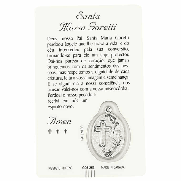Carte avec prière de Sainte Marie Goretti 2