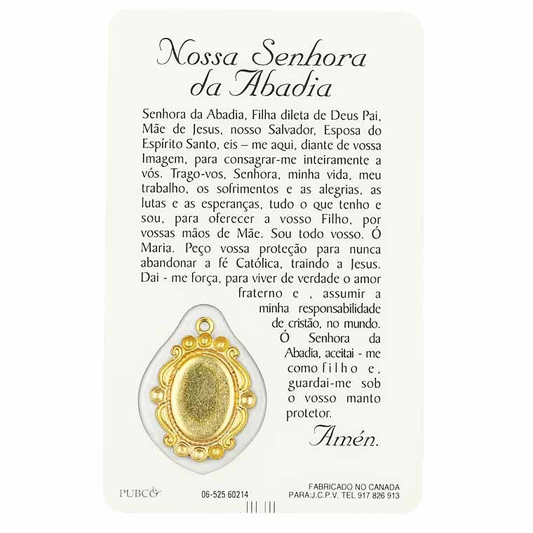 Prayer card of Our Lady of the Abadia 2